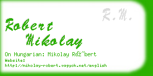 robert mikolay business card